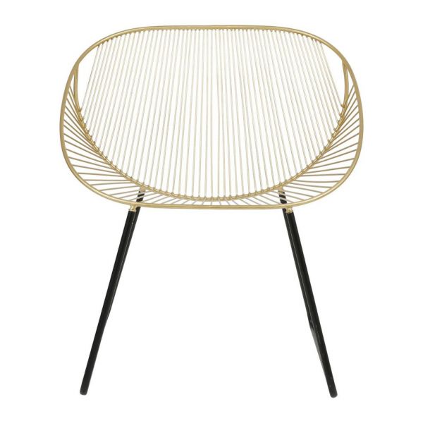 CHAIR PALMCHIK GOLD+BLACK 70X60XH80-AS H43.5 IRON