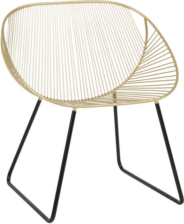 CHAIR PALMCHIK GOLD+BLACK 70X60XH80-AS H43.5 IRON