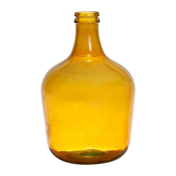 BOTTLE VASE COMETE MUSTARD D27XH42 RECYCLED GLASS