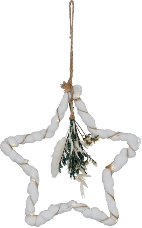 HANGING DECO 10LED STAR LIMONIUM WHITE 20X17 IRON