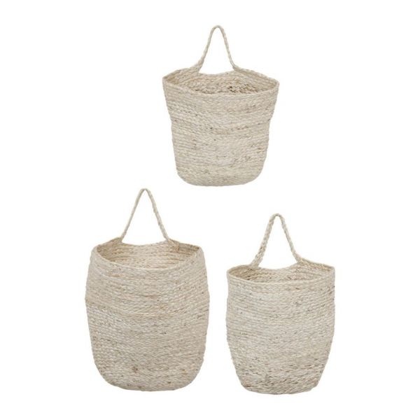 HANGING BASKET X3 NEW FOLK NATURAL GM/MM/PM JUTE