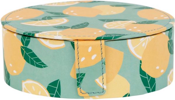 JEWELLERY BOX RET-SUMMER YELLOW+GREEN D12H5 COTTON