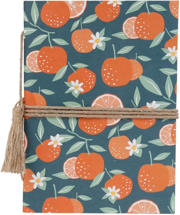 NOTEBOOK RET-SUMMER CORAL+GREEN 15X21 RECYC COTTON