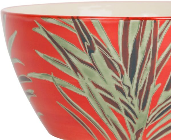 SALAD BOWL X2 TROPICART RED+EMER D23H11 STONEWARE