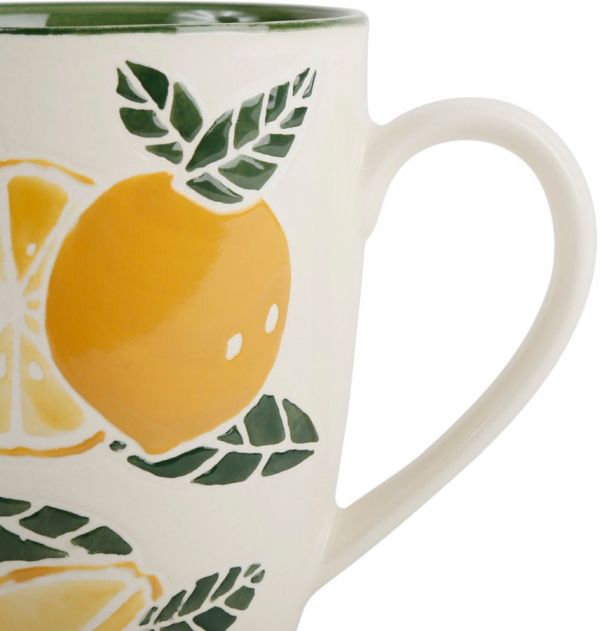 MUG X2 RET-SUMMER YELLOW+ORANGE 30CL STONEWARE