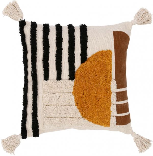 CUSHION COVER COURBA TERRACOTTA+BLACK 45X45 COTTON