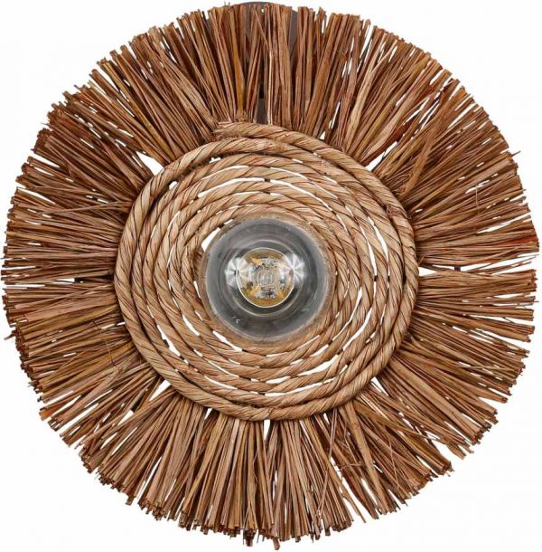 N/ELECTRIFIE WALL LAMP CUZCO DARK NAT D25X8 RAFFIA