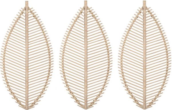 WALL DECO LEAF X3 BAMBOU NAT 31.5X64 BAMBOO+RATTAN