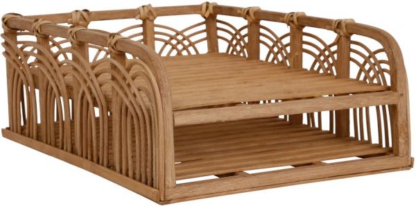 DESK ORGANISER 2L ESSENCIA 25X32H12 BAMBOO+RATTAN