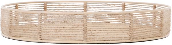 TRAY X2 CORDELINE NT D31H5.5+D26H4.5 JUTE+IRON+MDF