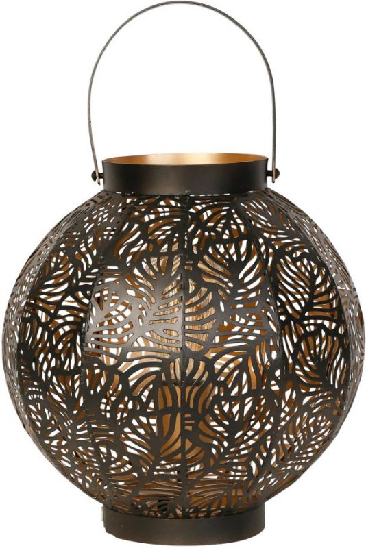 LANTERN LAMP PANELLIA BLACK+GOLD D28XH29-E27 IRON