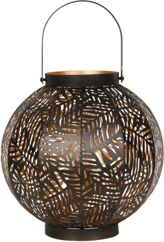 LANTERN LAMP PALMIER BLACK+GOLD D28XH29CM-E27 IRON