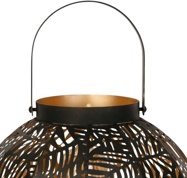 LANTERN LAMP PALMIER BLACK+GOLD D28XH29CM-E27 IRON