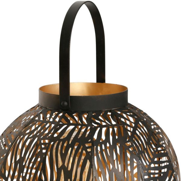 LANTERN LAMP PALMIER BLACK+GOLD D28XH29CM-E27 IRON