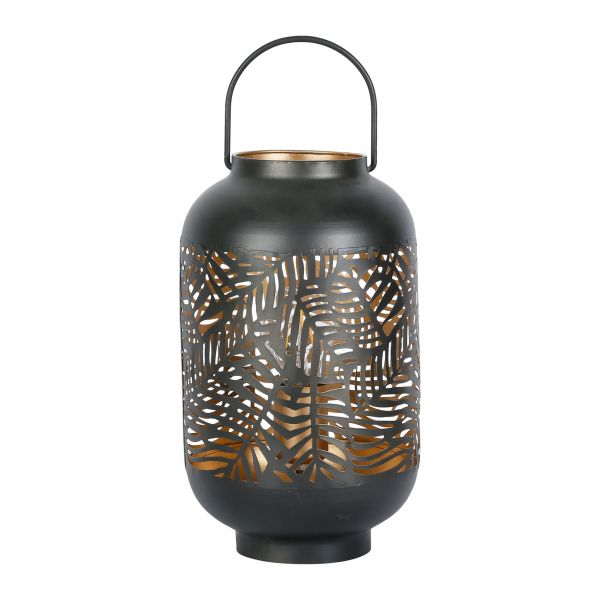 LANTERN LAMP PALMIER BLACK+GOLD D18XH32.5-E27 IRON