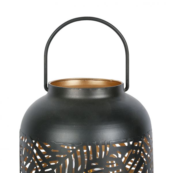 LANTERN LAMP PALMIER BLACK+GOLD D18XH32.5-E27 IRON