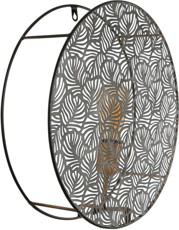 WALL LAMP PANELLIA BLACK+GOLD D40X11CM-E27 IRON