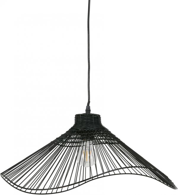 CEILING LAMP FERLINE BLACK D50XH22-E27 IRON+RATTAN