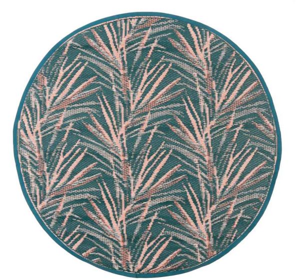 TAPIS ROND TROPIC'ART EMERAUDE