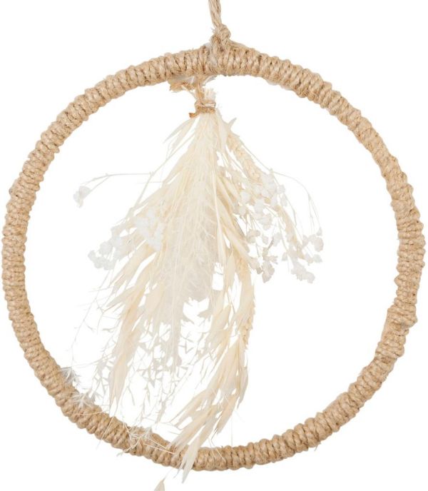 HANGING DECO LIMONIUN NAT D16.5 DRIED FLOWERS+JUTE