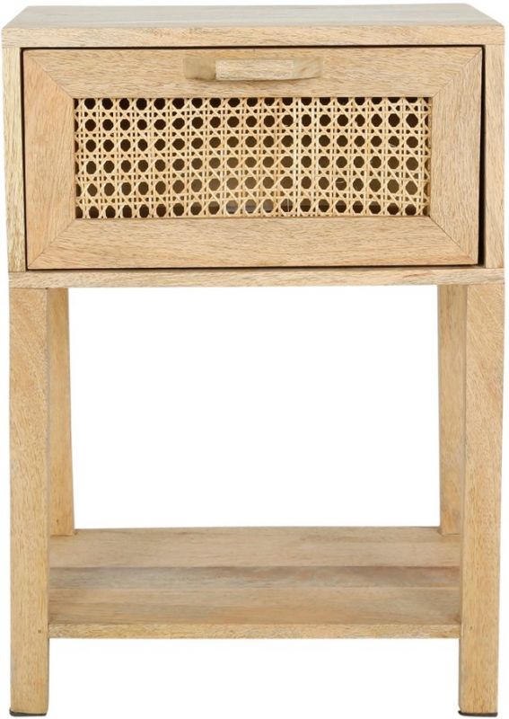 BEDSIDE TABLE BALAMEA NAT 40X30XH56CM MANGO+RATTAN