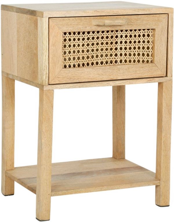 BEDSIDE TABLE BALAMEA NAT 40X30XH56CM MANGO+RATTAN