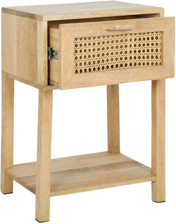 BEDSIDE TABLE BALAMEA NAT 40X30XH56CM MANGO+RATTAN