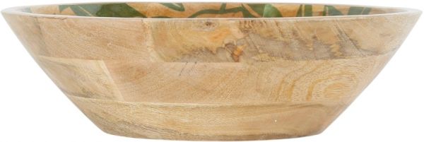 CUP RETRO-SUM NATURAL+GREEN D28XH7.5CM MANGO WOOD