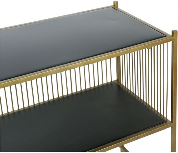 CONSOLE WITH NICHE ACERI BLACK+GOLD 100X40H75 IRON