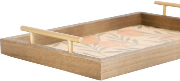 TRAY RETRO SUMMER ORANGE 40X25CM PLATANE WOOD