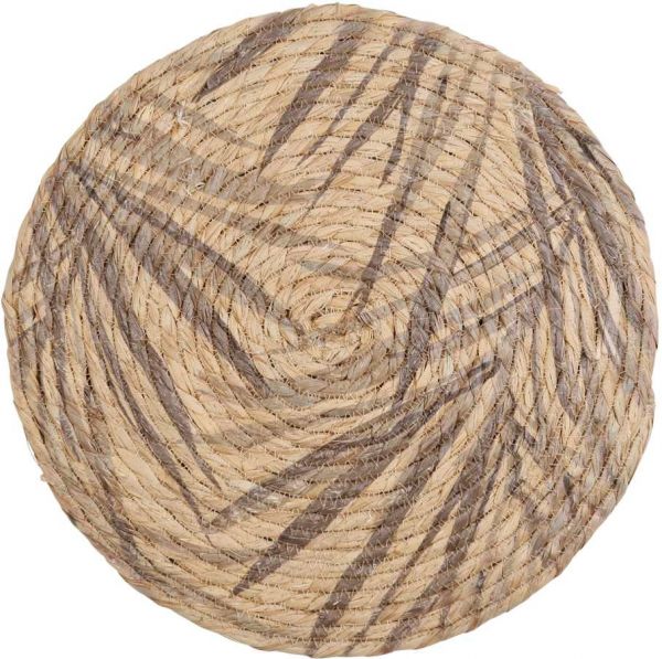 PLACEMAT TROPIC'ART NATURAL+GREY D38CM PAPER ROPE