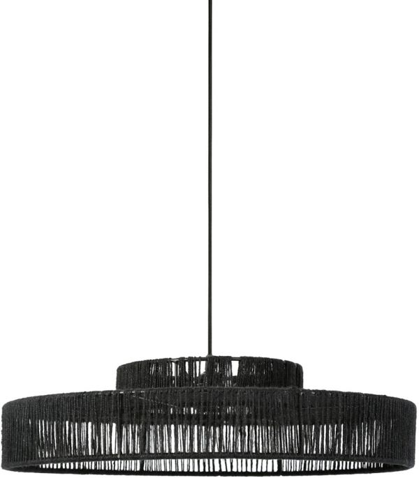 CEILING LAMP KORDA BLACK D55H14CM JUTE+IRON