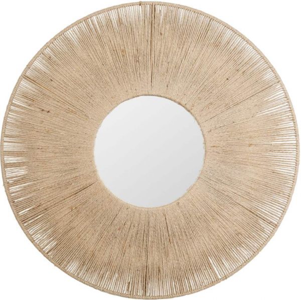 MIRROR ORO NATURAL D60CM JUTE+IRON+MDF+MIRROR