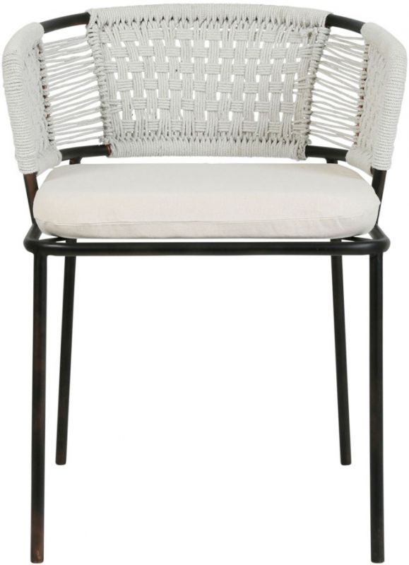 ARMCHAIR COBALT BEIGE+BLACK 50X45XH75 IRON+COTTON