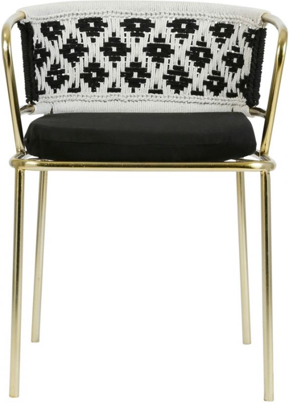 ARMCHAIR COBALT BLACK+GOLD 50X45XH75 IRON+COTTON