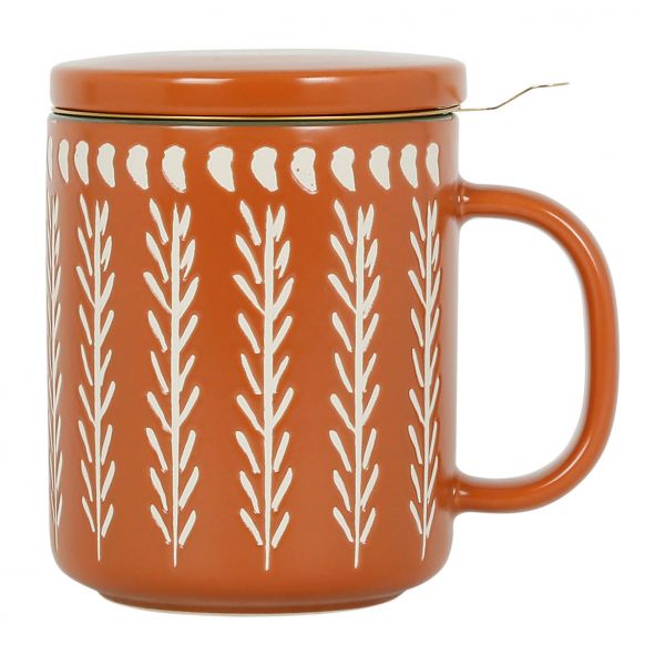 Чашка с ситечком ROMANCE-V оранжевый 45CL керамика, Cote Table