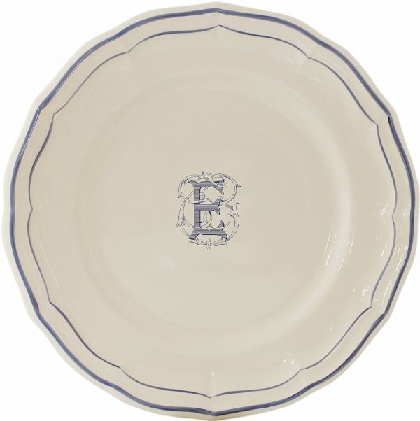 Тарелка для канапе / хлеба"E", FILET MANGANESE MONOGRAMME, Д 16,5 cm GIEN